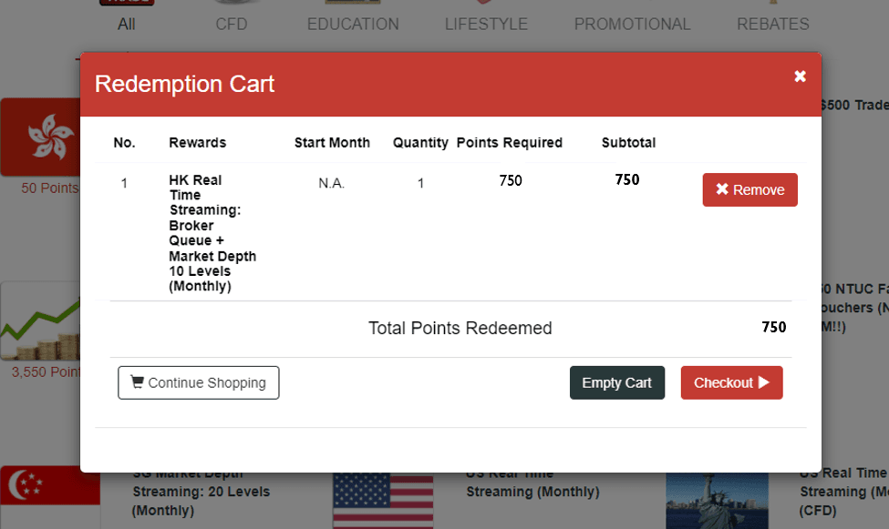 Log in to your UTRADE account and select Rewards under Account Management